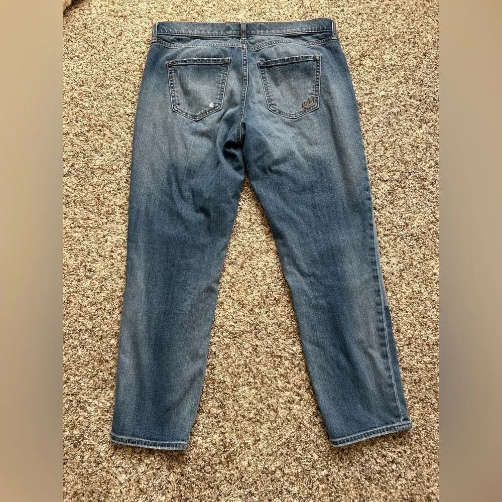 Express Women's Girlfriend Patchwork Medium Wash Relaxed Fit Jeans Size 8 - Picture 3 of 13